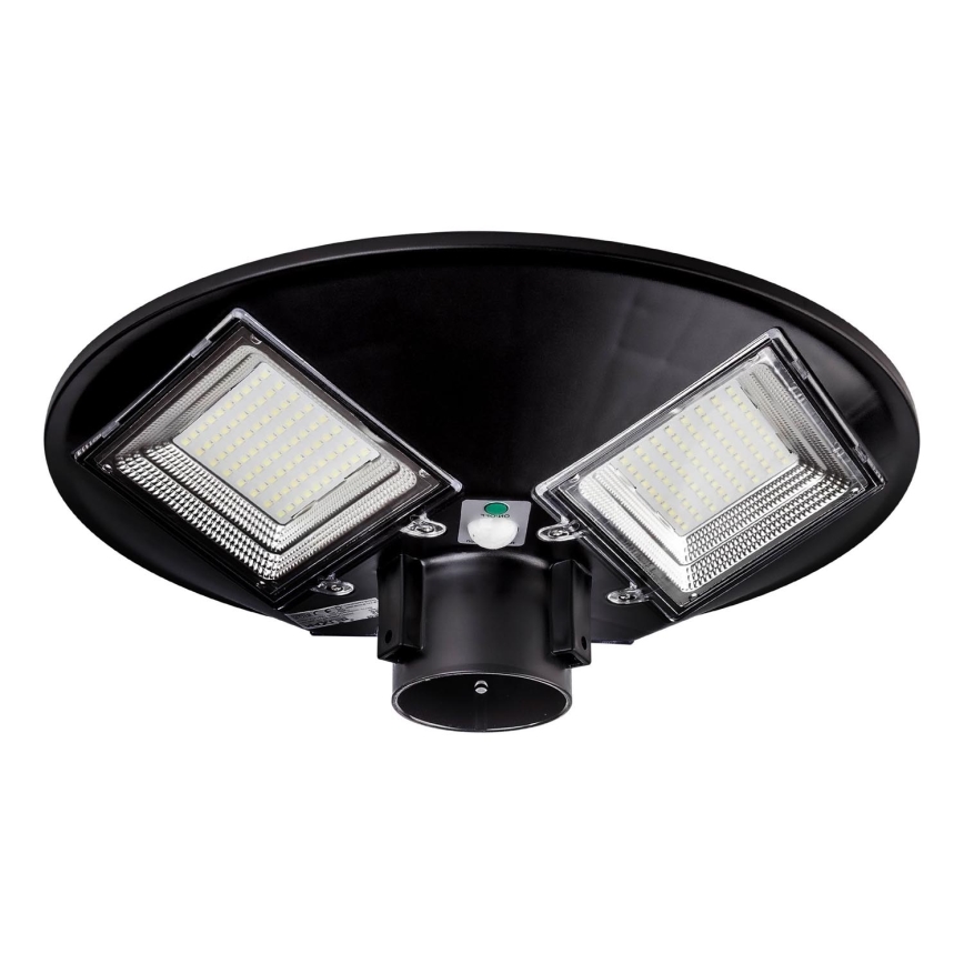 Lampadaire solaire à intensité variable avec détecteur LED/15W/6V 11000 mAh 6500K IP65 noir + Télécommande