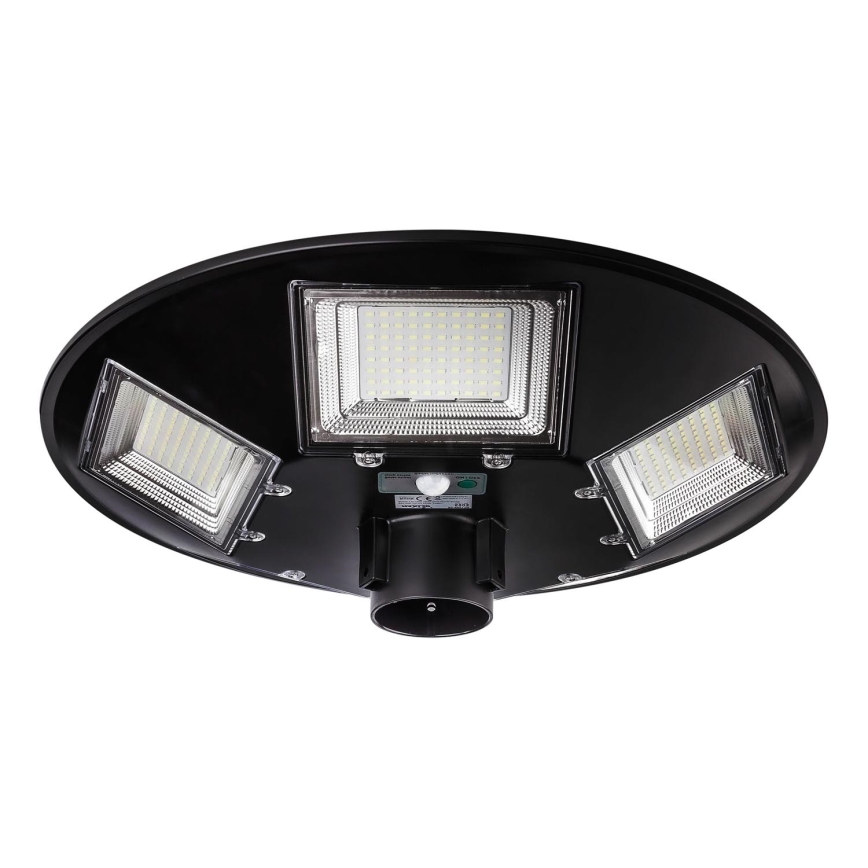 Lampadaire solaire à intensité variable avec détecteur LED/22W/6V 18000 mAh 6500K IP65 noir + Télécommande