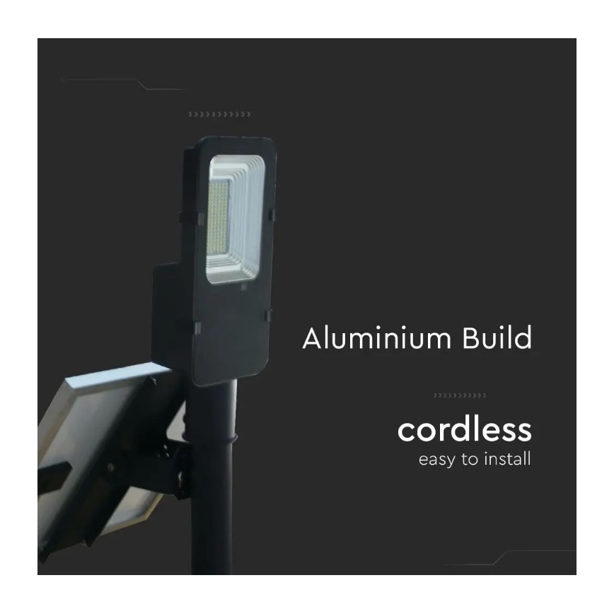 Lampadaire solaire à intensité variable LED/50W/6,4V 6000K IP65 50000 mAh + Télécommande