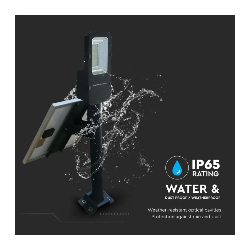 Lampadaire solaire à intensité variable LED/50W/6,4V 6000K IP65 50000 mAh + Télécommande
