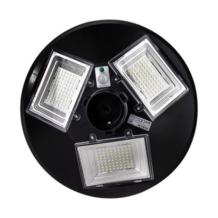 Lampadaire solaire à intensité variable avec détecteur LED/15W/6V 11000 mAh 6500K IP65 noir + Télécommande