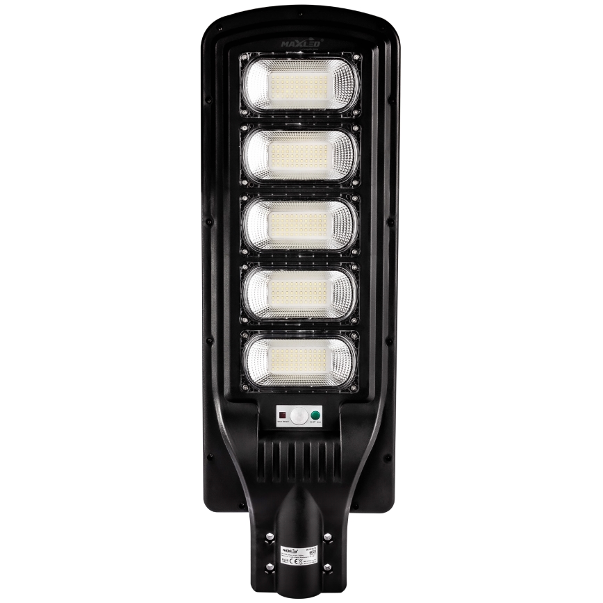 Lampe solaire à intensité variable avec détecteur LED/300W/6V 6500K IP65 noir + Télécommande