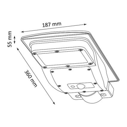 Lampadaire solaire avec détecteur STREET LED/3W/3,2V 5000 mAh IP65 + Télécommande