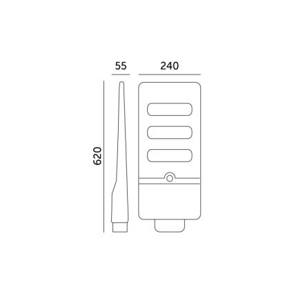 Lampadaire solaire à intensité variable avec détecteur de mouvement et crépusculaire URBI LED/8W/3,2V 6500K IP54 10000 mAh + Télécommande