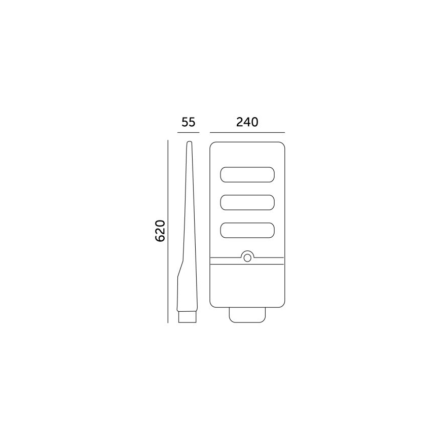 Lampadaire solaire à intensité variable avec détecteur de mouvement et crépusculaire URBI LED/8W/3,2V 6500K IP54 10000 mAh + Télécommande