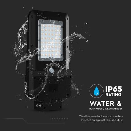 Lampadaire solaire de rue avec détecteur LED/20W/7,4V IP65 5400 mAh