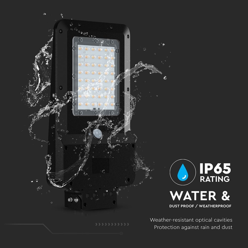 Lampadaire solaire de rue avec détecteur LED/20W/7,4V IP65 5400 mAh