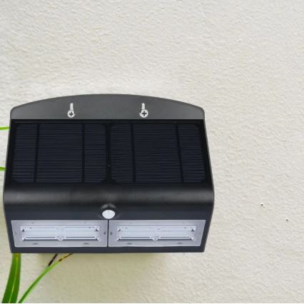 Lampadaire solaire LED avec détecteur LED/7W/3,7V 4000K IP65 noir