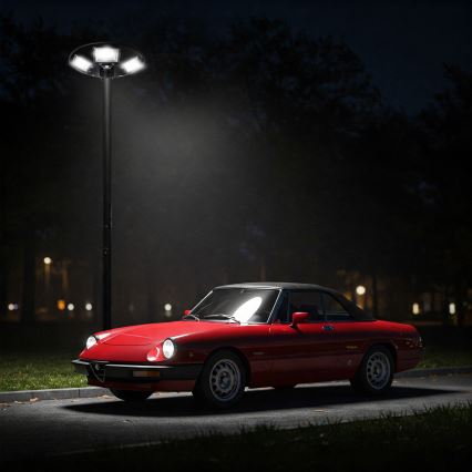 Lampadaire solaire LED dimmable avec capteur LED/22W/6V 18000 mAh 6500K IP65 noir + télécommande