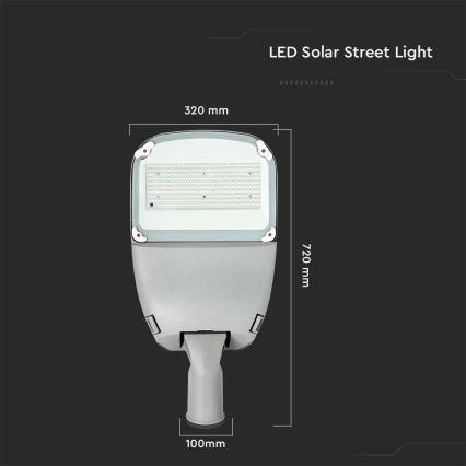 LED à intensité variable solaire rue lampe SAMSUNG CHIP LED/50W/6,4V 4000K IP65 + télécommande