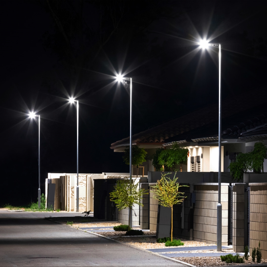 Lampadaire solaire LED VIA 100W/10000 mAh 3,2V 6000K IP54 + télécommande