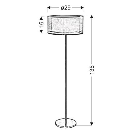 Lampadaire SOLO 3xE14/40W/230V gris/chrome brillant