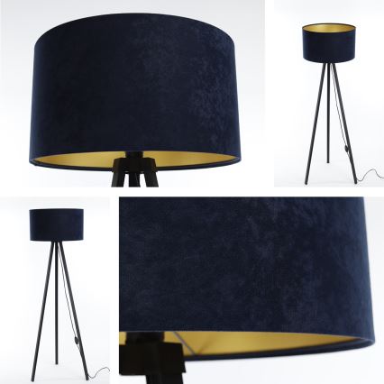 Lampadaire STANDART 1xE27/60W/230V bleu/wengé