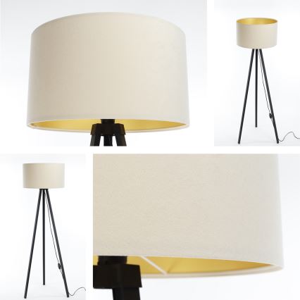 Lampadaire STANDART 1xE27/60W/230V crème/wengé