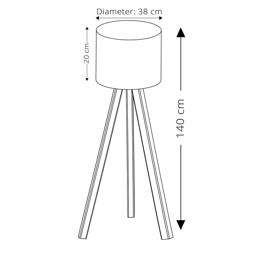 Lampadaire sur pied AYD 1xE27/40W/230V marron/beige