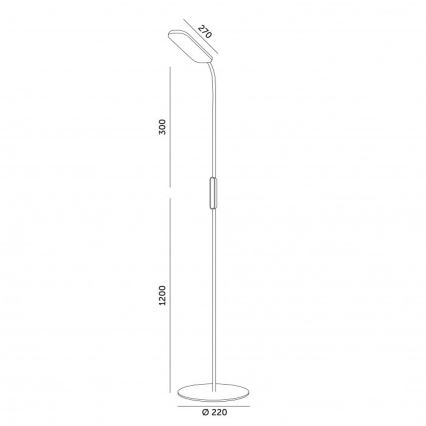 Lampadaire LED dimmable TEILO LED/10W/230V 3000/4000/6500K blanc + télécommande