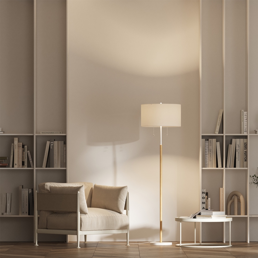 Lampadaire sur pied FOGO 2xE27/15W/230V blanc/beige