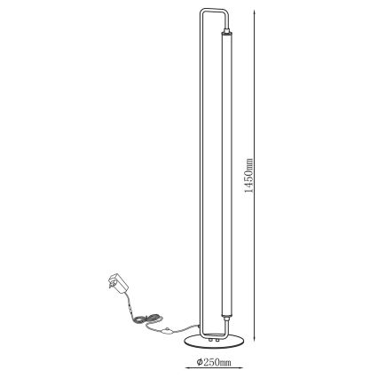 Lampadaire sur pied LED FELICJA LED/24W/230V 4000K noir