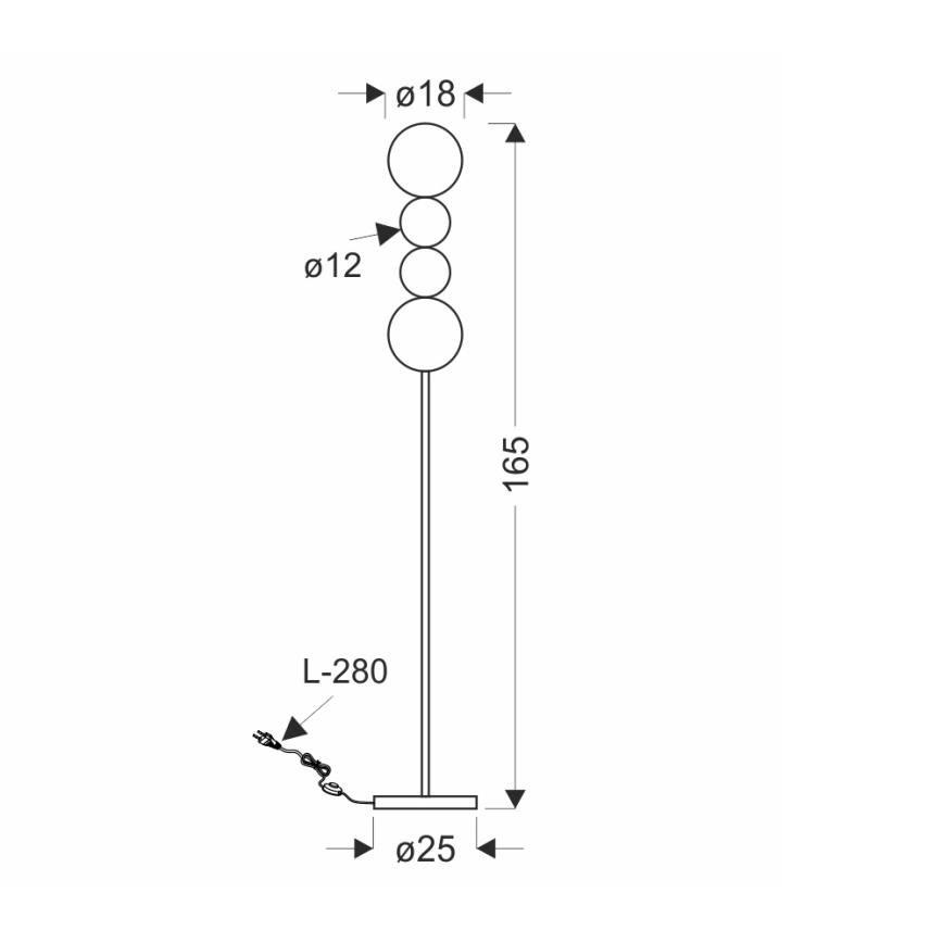 Lampadaire sur pied PLAYA LED/15W/230V noir