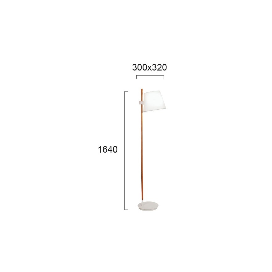 Lampadaire sur pied VIANA 1xE27/60W/230V blanc/marron