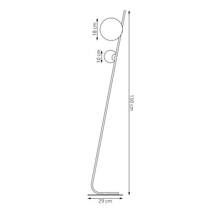 Lampadaire TATU 2xG9/8W/230V blanc