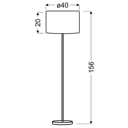 Lampadaire TIMBER 1xE27/60W/230V beige/chrome mat