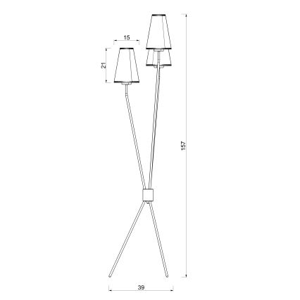 Lampadaire TREFOT 3xE14/15W/230V brun/crème