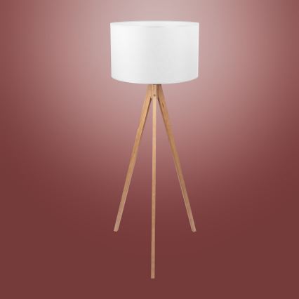 Lampadaire TREVISO 1xE27/25W/230V blanc/bois