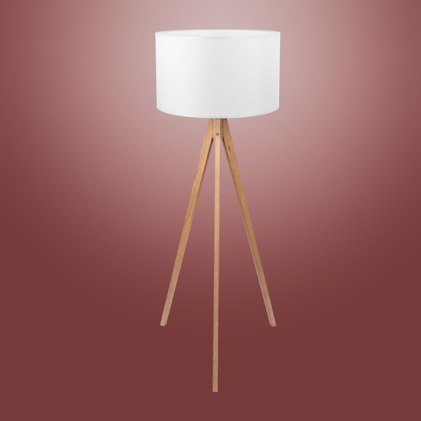 Lampadaire TREVISO 1xE27/25W/230V blanc/bois