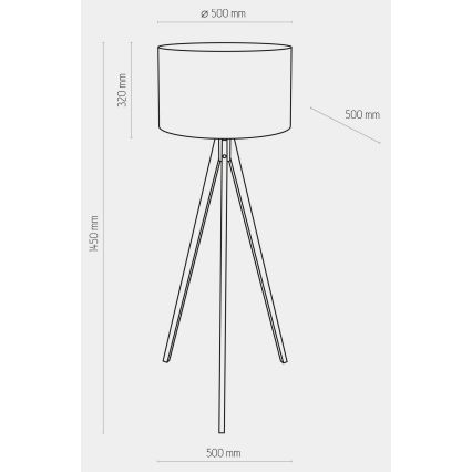 Lampadaire TREVISO 1xE27/25W/230V gris/bois