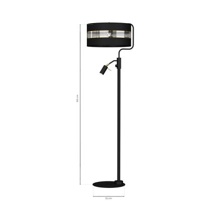 Lampadaire ULTIMO 1xE27/40W/230V + 1xGU10/MR11/7W noir