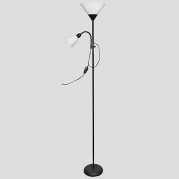 Lampadaire WENDY 1xE27/100W/230V + 1xE14/40W noir