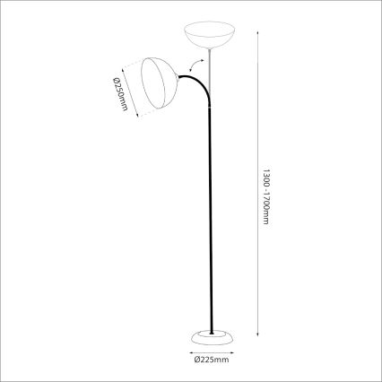 Lampadaire ZACK 1xE27/15W/230V blanc