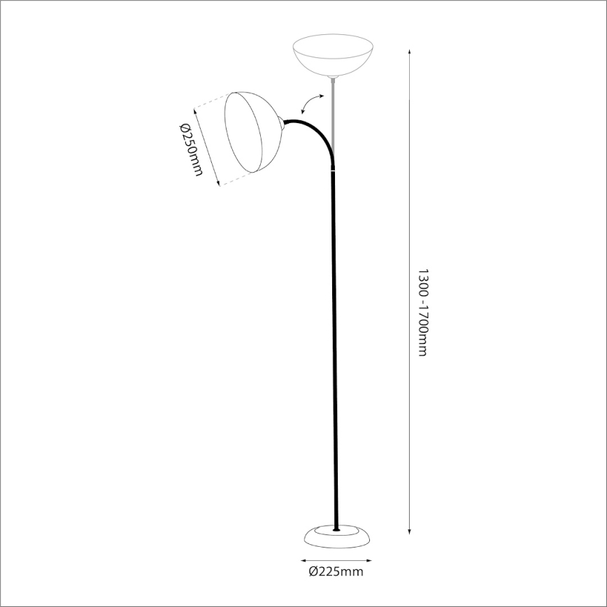 Lampadaire ZACK 1xE27/15W/230V blanc