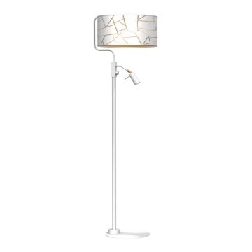 Lampadaire ZIGGY 1xE27/40W/230V + 1xGU10/MR11/7W blanc/doré