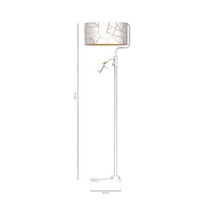 Lampadaire ZIGGY 1xE27/40W/230V + 1xGU10/MR11/7W blanc/doré