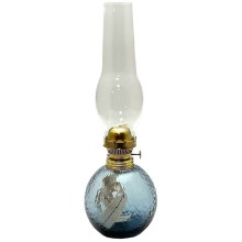 Lampe à huile VANESA 38 cm bleu fumé céréales