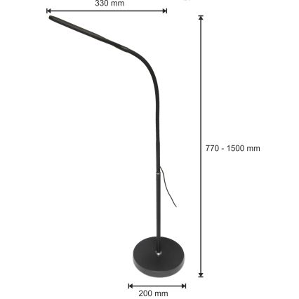 Lampe à intensité variable 3en1 LED/10W/230V 3000/4000/6000K CRI 90 noir