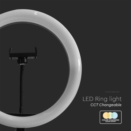 Lampe à intensité variable avec trépied et support pour vlogging LED/10W/5V 3200-5500K