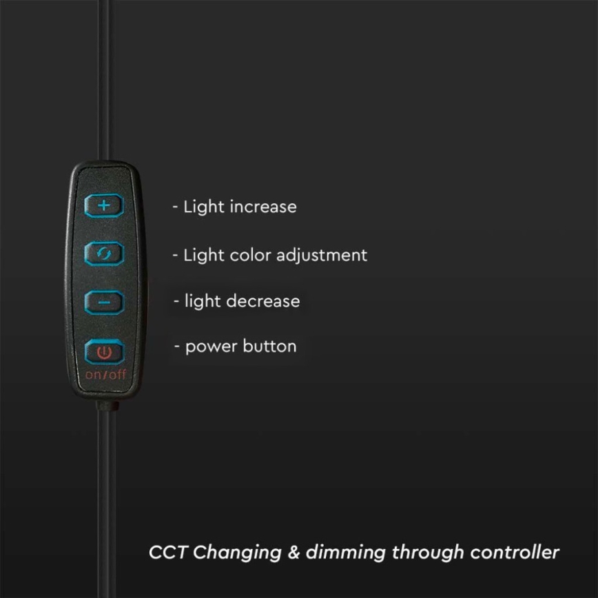 Lampe à intensité variable avec trépied et support pour vlogging LED/10W/5V 3200-5500K