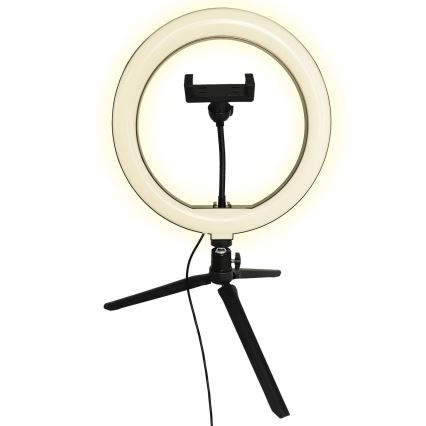 Lampe à intensité variable avec trépied et support vlogging LED/10W/5V 2700-6500K