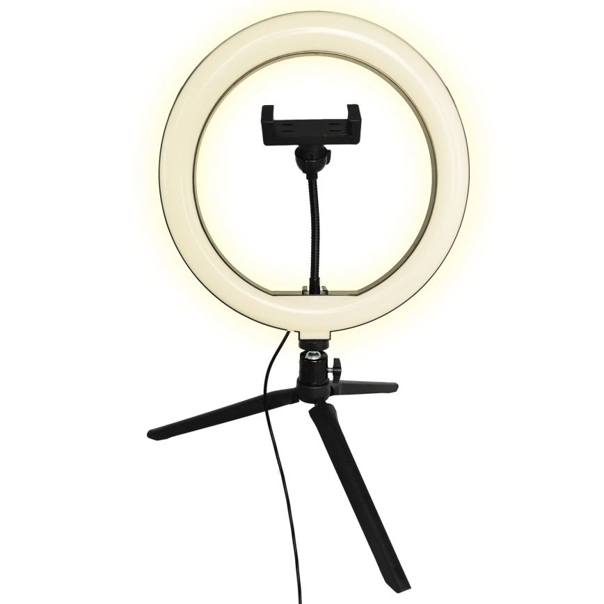 Lampe à intensité variable avec trépied et support vlogging LED/10W/5V 2700-6500K