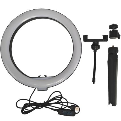Lampe à intensité variable avec trépied et support vlogging LED/10W/5V 2700-6500K