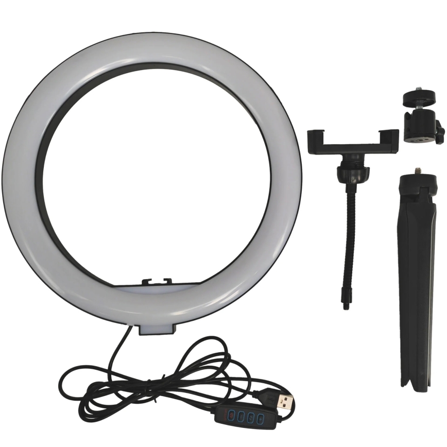 Lampe à intensité variable avec trépied et support vlogging LED/10W/5V 2700-6500K
