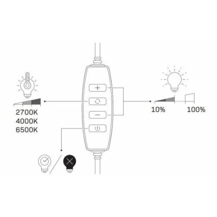 Lampe à intensité variable avec trépied et support vlogging LED/10W/5V 2700-6500K