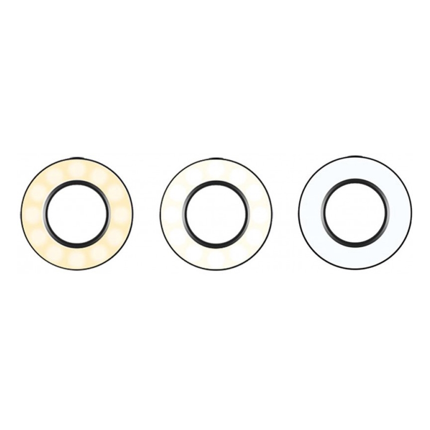 Lampe à intensité variable LED avec pince et support pour vlogging LED/4W/USB