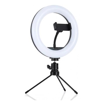 Lampe à intensité variable LED avec trépied et support pour vlogging LED/10W/USB