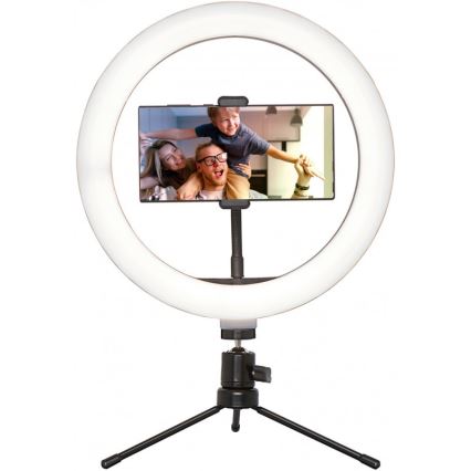 Lampe à intensité variable LED avec trépied et support pour vlogging LED/10W/USB