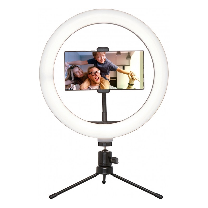 Lampe à intensité variable LED avec trépied et support pour vlogging LED/10W/USB