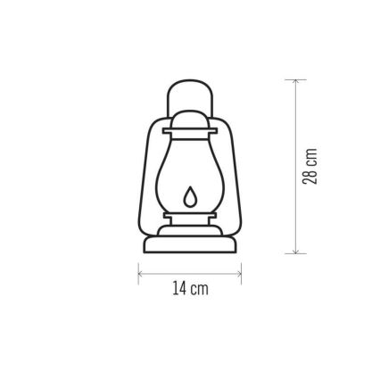 Lampe à pétrole LED décorative  VINTAGE 1xLED/1,5W/3xAA